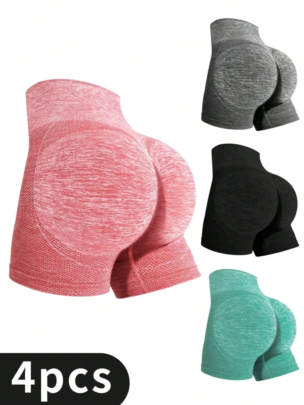 4pcs Seamless High Waist Shaping Shorts, Butt Lifting Close Fitted Fitness Biker Shorts,Soft And Comfort, Women's Underwear & Shapewear