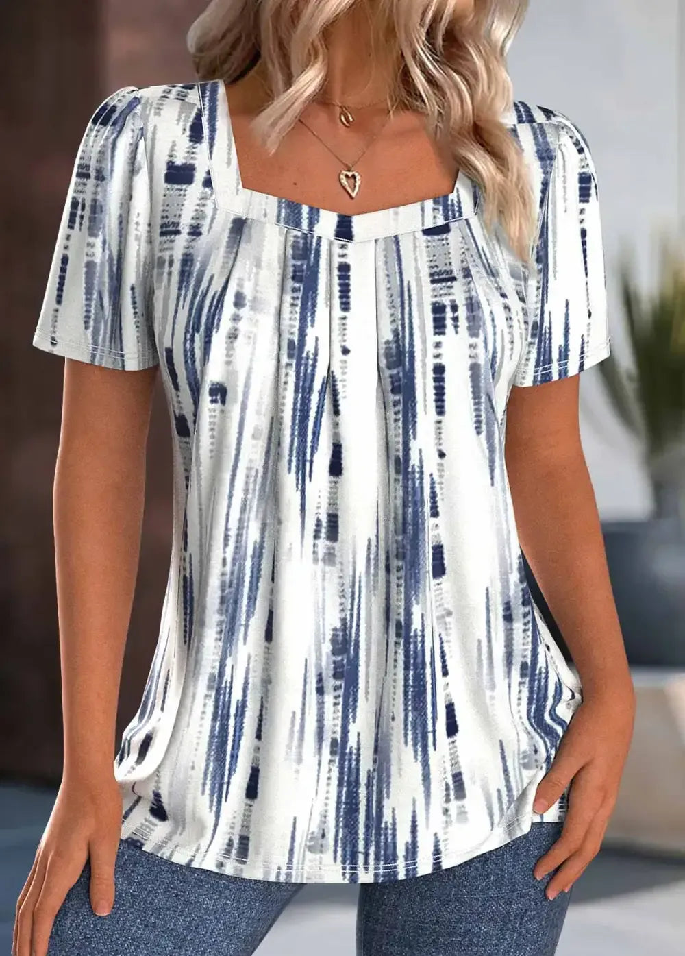 White Tie Dye Print Short Sleeve T Shirt