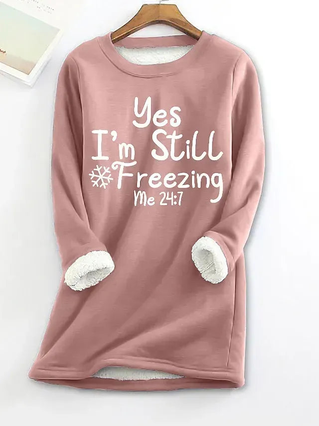 Women's Pajama Top and Pant Letter Warm Comfort Soft Home Daily Bed Fleece Warm Breathable Crew Neck Long Sleeve Pullover Pant Elastic Waist Fall Winter