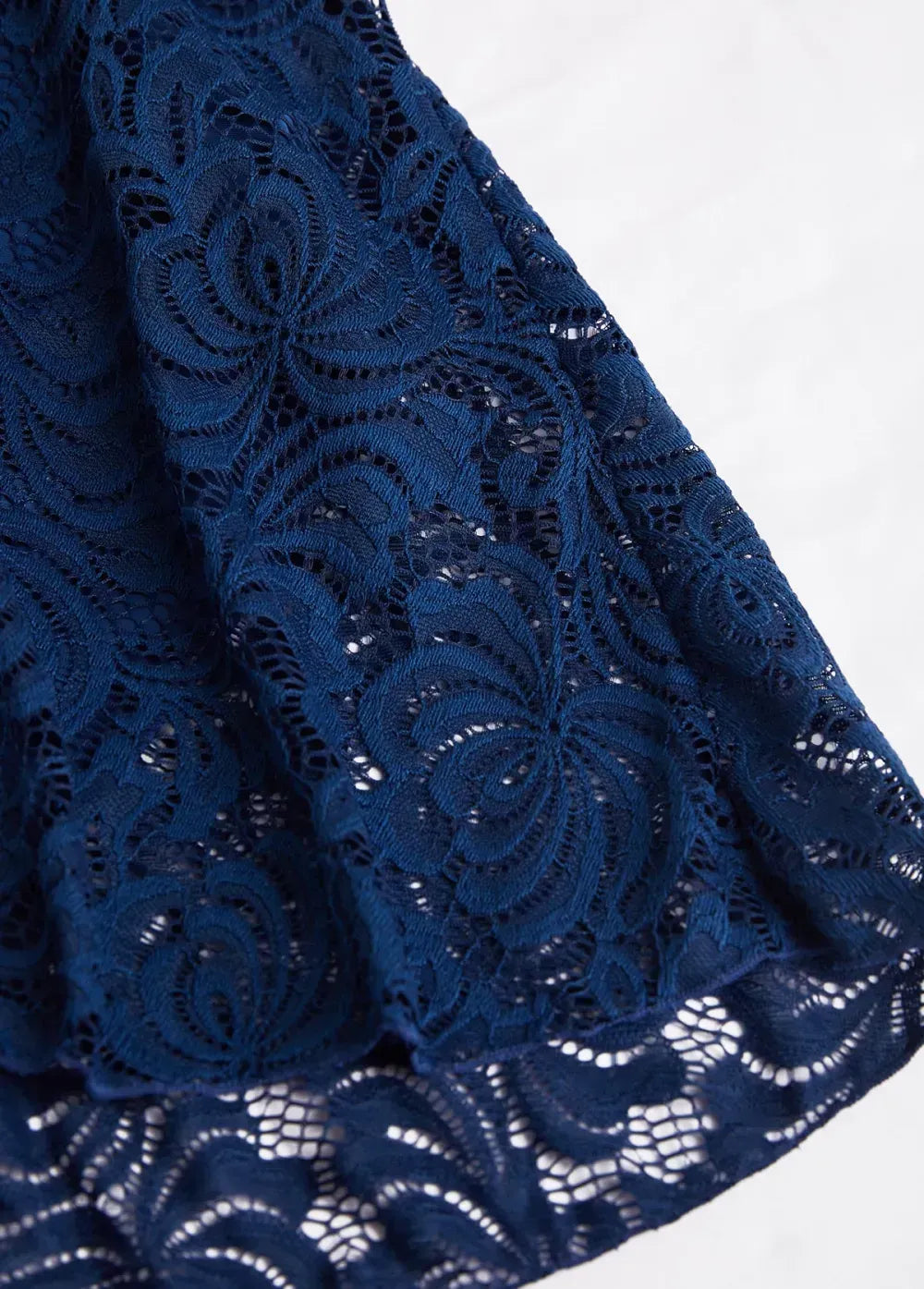 Surplice Lace Navy One Piece Swimdress