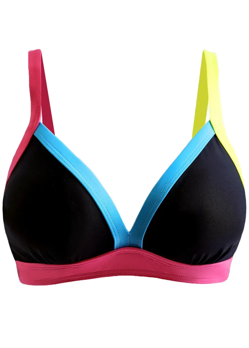 Contrast Binding High Waisted Black Bikini Set
