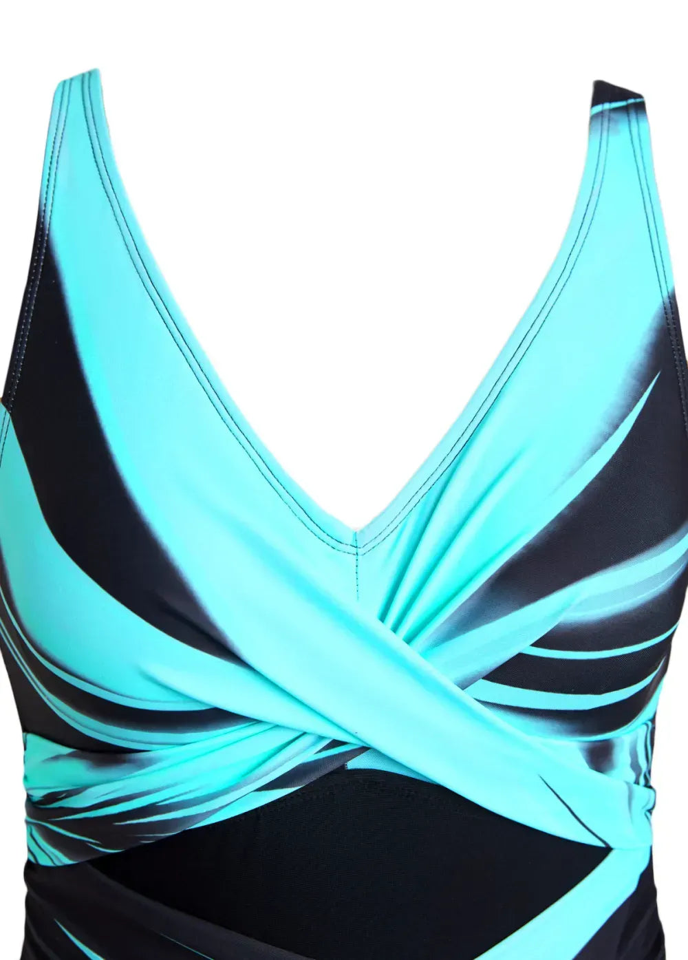 Criss Cross Ombre Cyan One Piece Swimwear