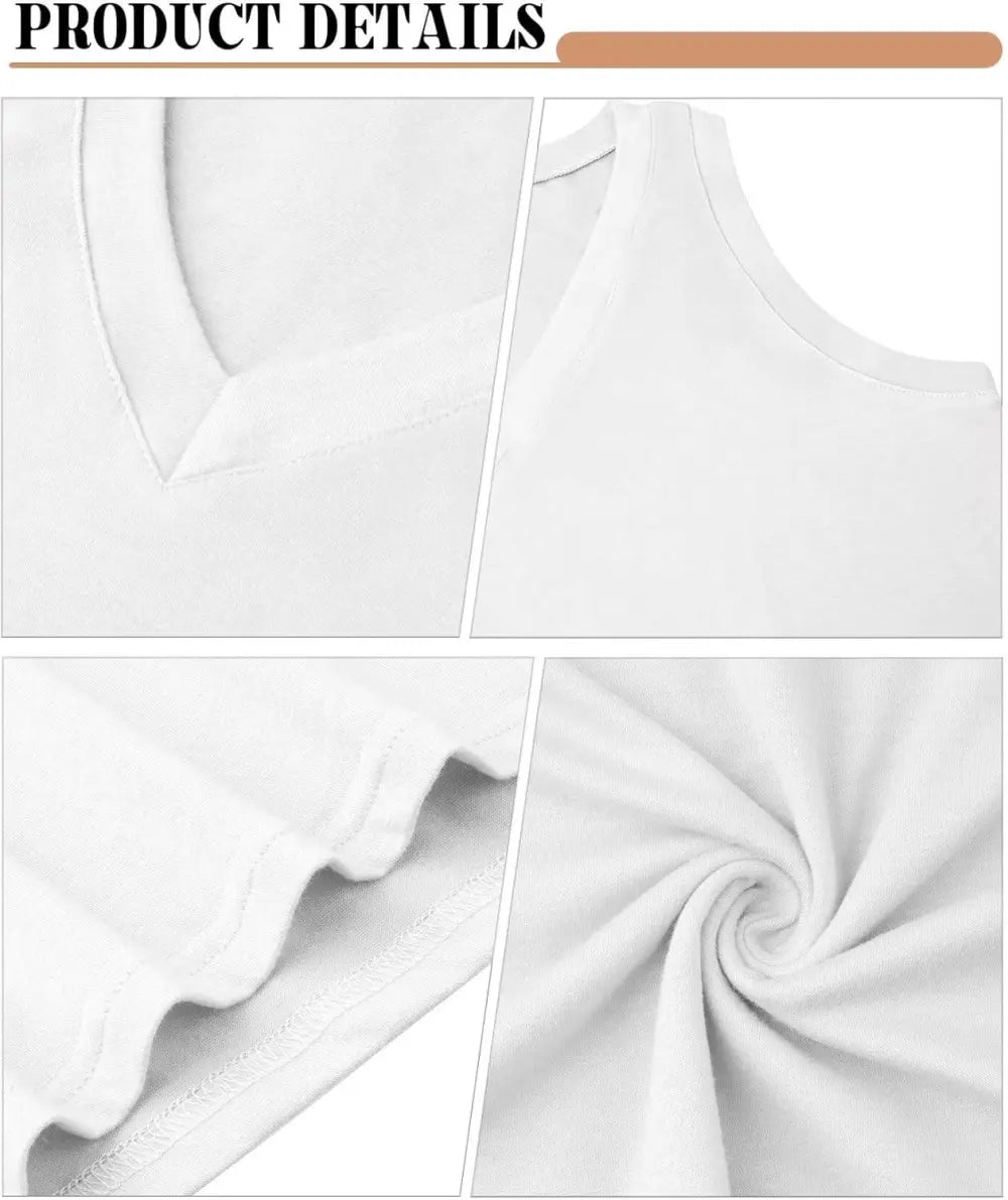 KKJ 2 Pack Womens Tank Tops Summer V Neck Sleeveless Loose Casual Blouses Beach Vacation Outfits Shirt Spring Trendy Clothes