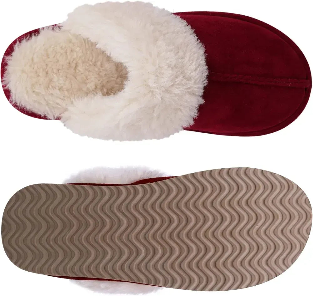 Litfun Women's Fuzzy Memory Foam Slippers Fluffy Winter House Shoes Indoor and Outdoor
