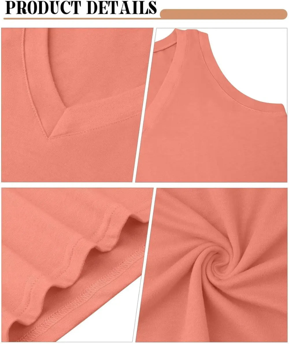 KKJ 3 Pack Womens Tank Tops Summer Beach Vacation Outfits V Neck Loose Sleeveless Blouses Casual Shirt Spring Fashion Clothes