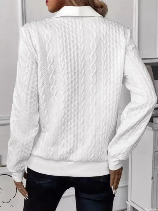 Lapel Long-Sleeved Early Autumn Bottoming Shirt Casual Top