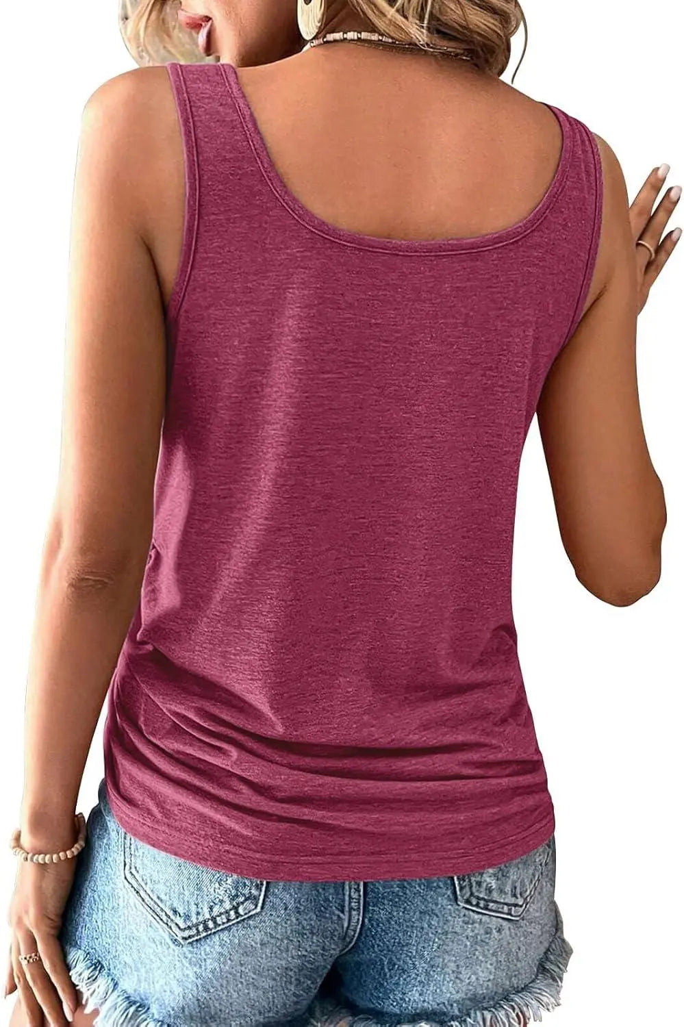 Womens Tank Tops, 2 Pack Summer Tank Tops for Women 2025, Sleeveless U Neck Loose Button Casual Henley Tops Shirts