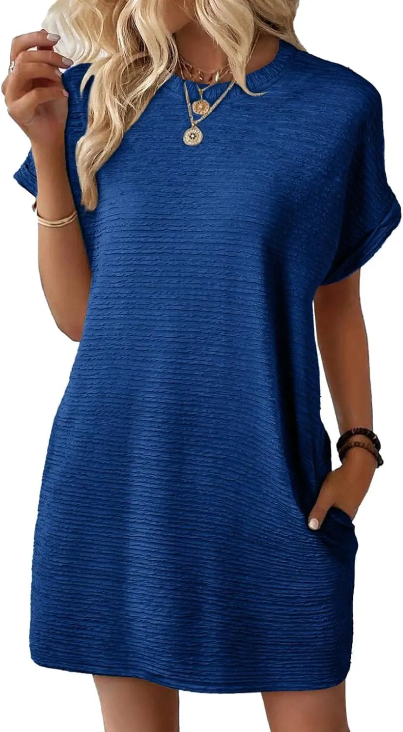 EVALESS Womens Summer Dresses Fashion 2025 Short Sleeve Spring Mini Dress Casual Beach Vacation Clothes Dresses