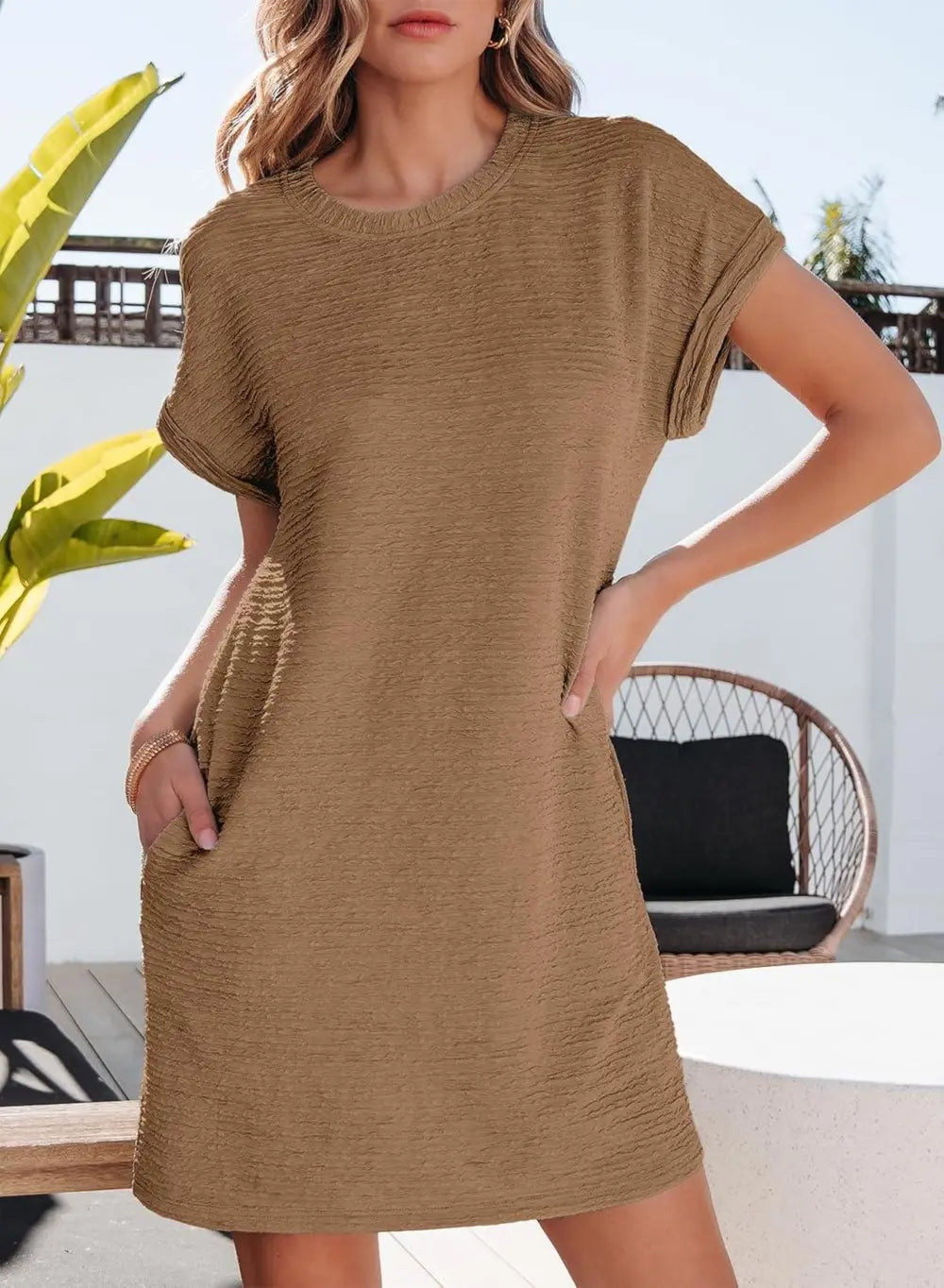 EVALESS Womens Summer Dresses Fashion 2025 Short Sleeve Spring Mini Dress Casual Beach Vacation Clothes Dresses