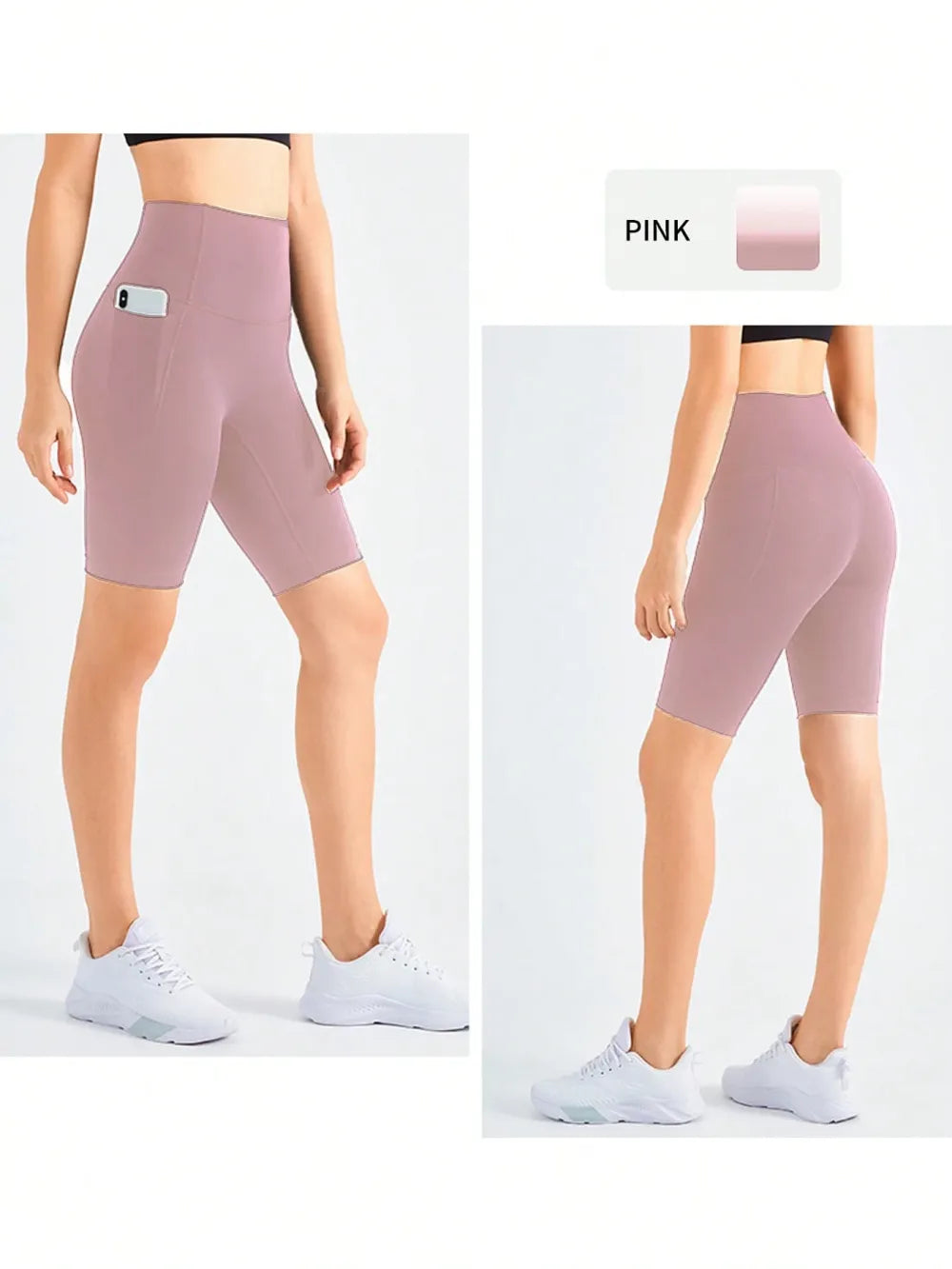 5 Pack Women's Biker Shorts With Pockets, 11