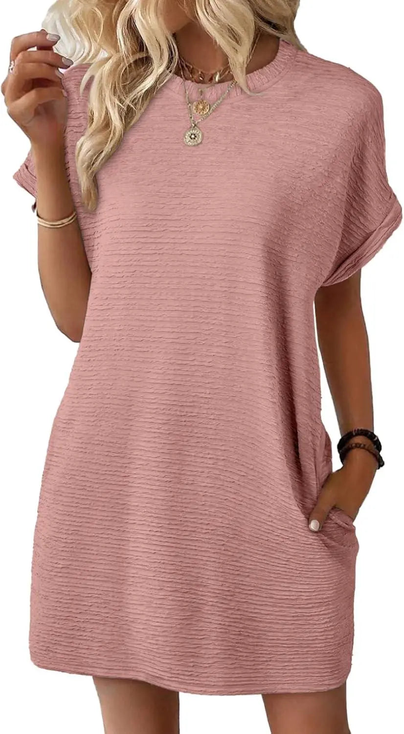 EVALESS Womens Summer Dresses Fashion 2025 Short Sleeve Spring Mini Dress Casual Beach Vacation Clothes Dresses
