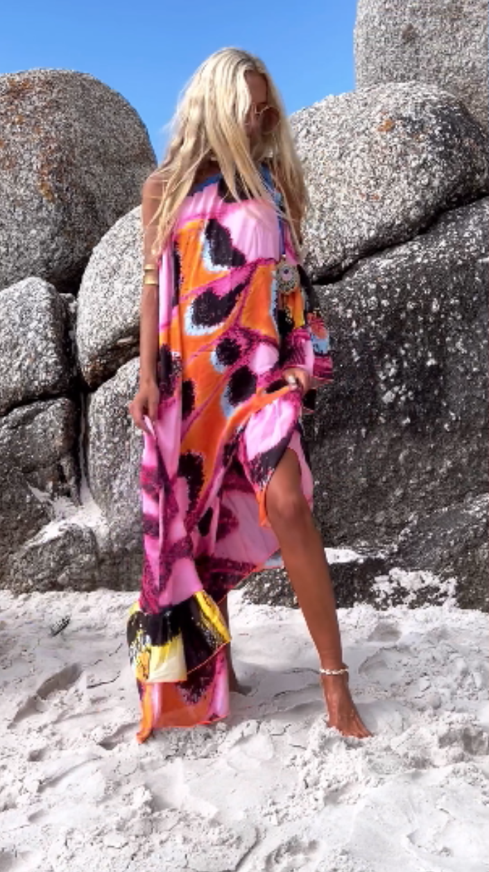 Bohemian Vacation Printed Kaftan e9a0