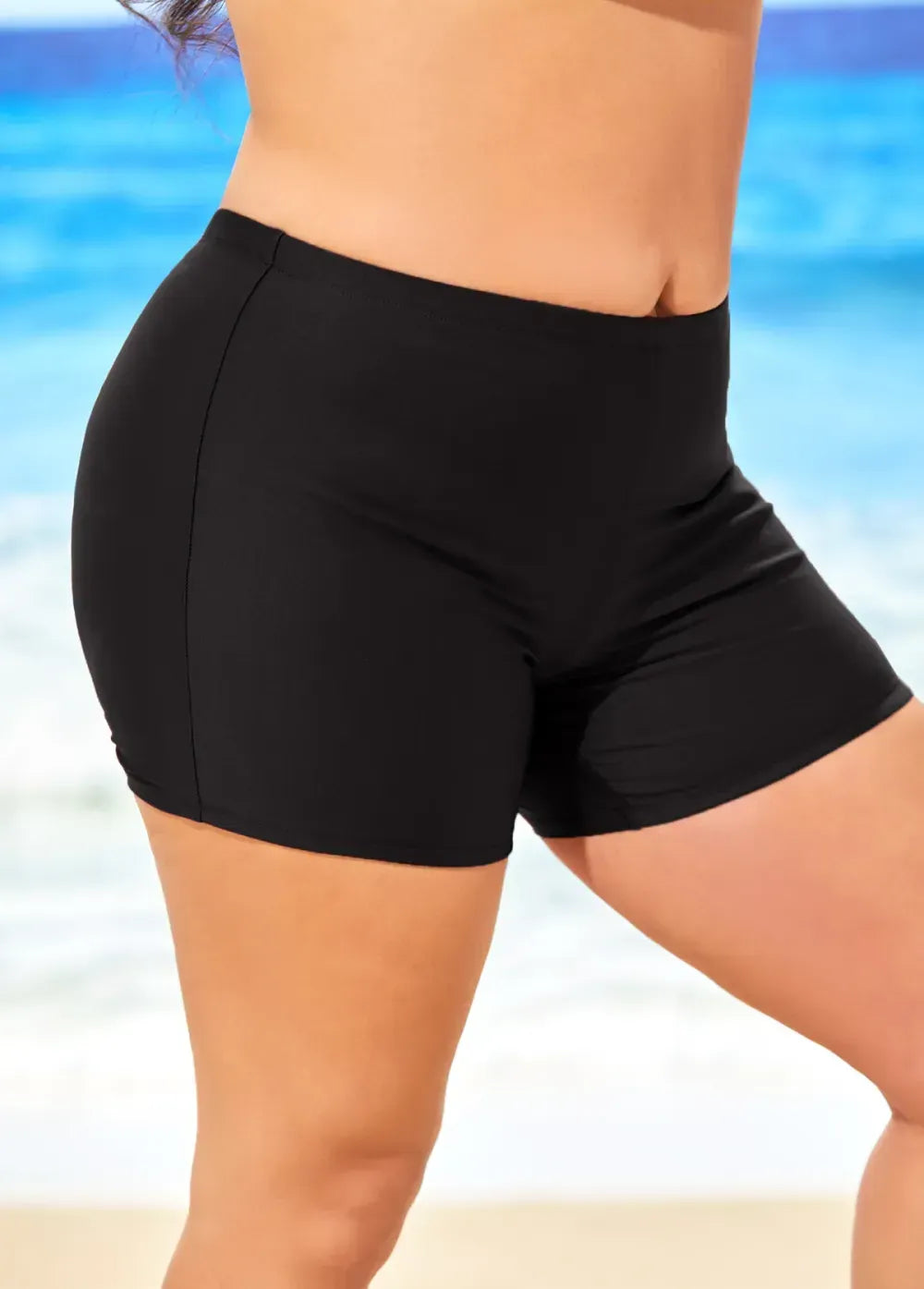 Asymmetry Layered Ombre Black Tankini Top