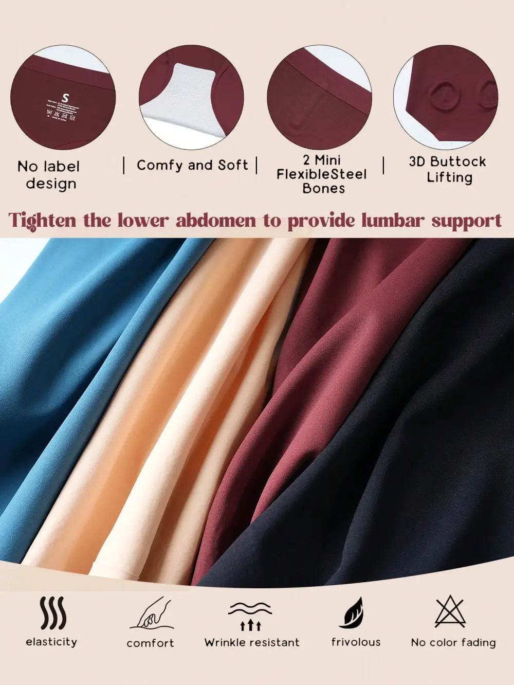 4-Pack Multi Color Women Tummy Control Underwear High Waisted Seamless Panties No Show Postpartum Briefs S-XXL