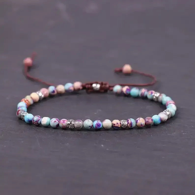 Grounding Bracelet-Positive Energy Bracelet-Natural Japser Stone Bracelets-Friendship Bracelets with Beads-Earth Healing Yoga Bracelet Gift