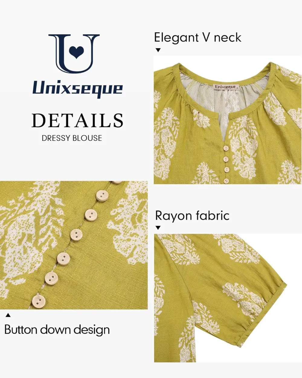 Unixseque Womens Summer Tops V Neck Short Sleeve Blouses Casual Button Down Shirts Floral Boho Clothing Trendy 2025