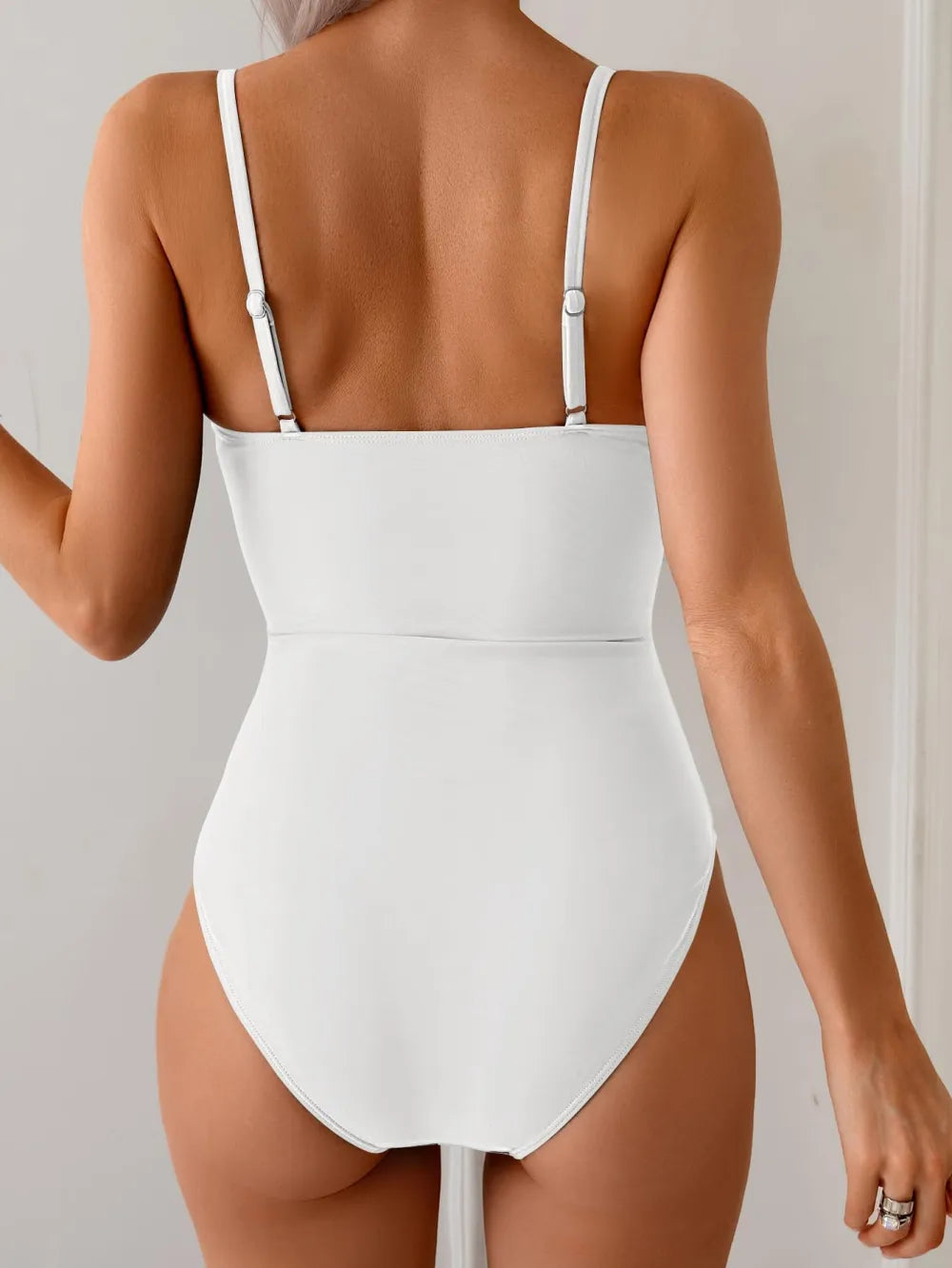 One Piece Swimsuit Ring Linked Monokini Sexy Bathing Suit Cutout Swim Suit