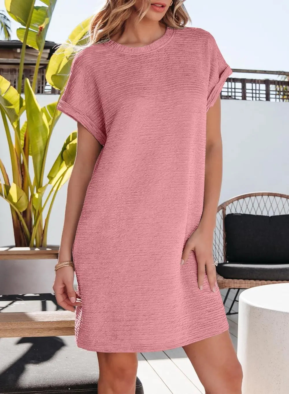 EVALESS Womens Summer Dresses Fashion 2025 Short Sleeve Spring Mini Dress Casual Beach Vacation Clothes Dresses
