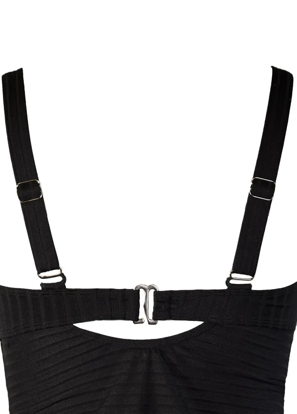 Square Neck Ruched Black Tankini Set