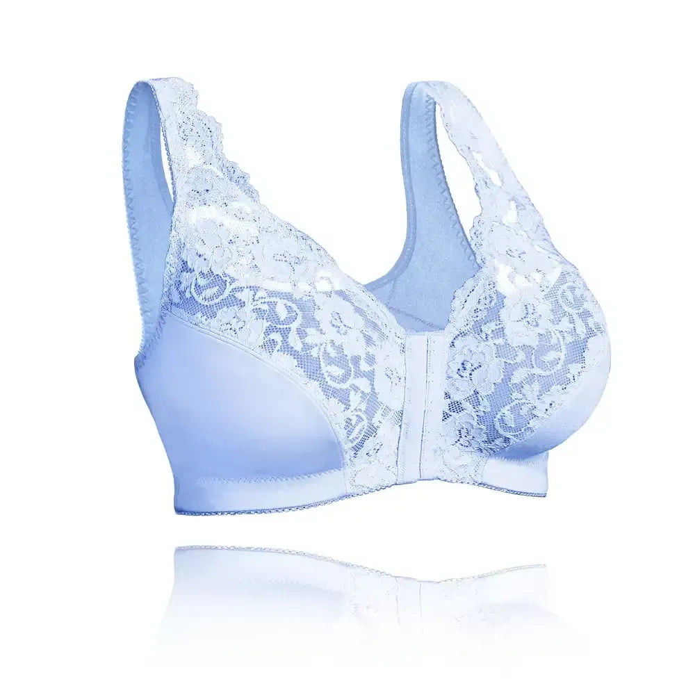Front hooks, stretch-lace, super-lift, and posture correction �C ALL IN ONE BRA!
