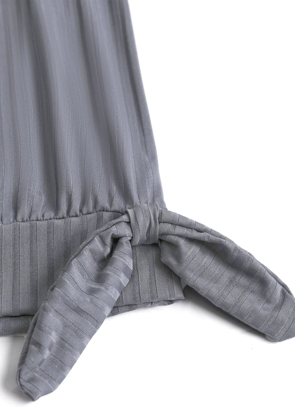Bowknot Tropical Plants Print Grey Tankini Set