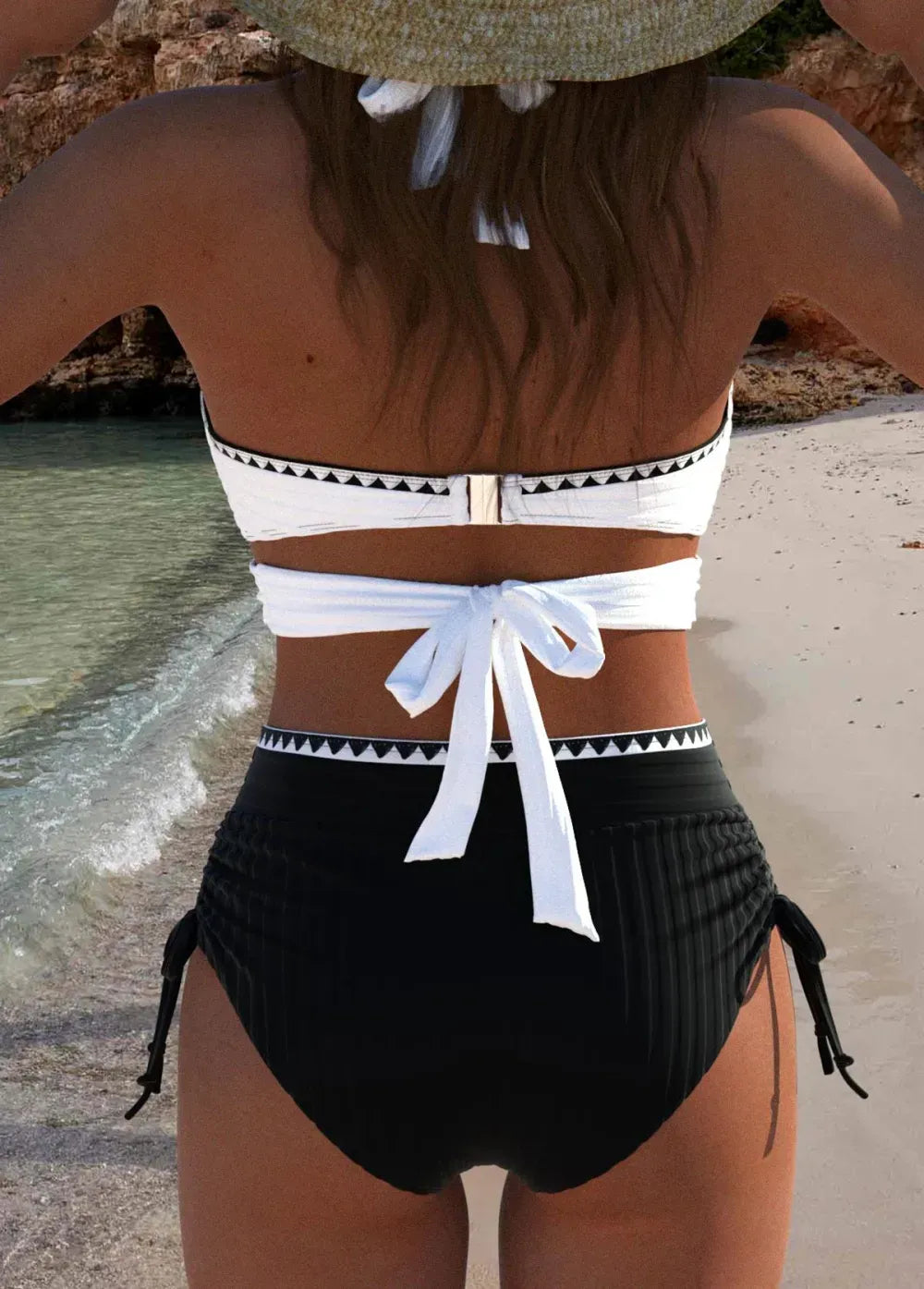 Criss Cross Adjustable Black Bikini Set