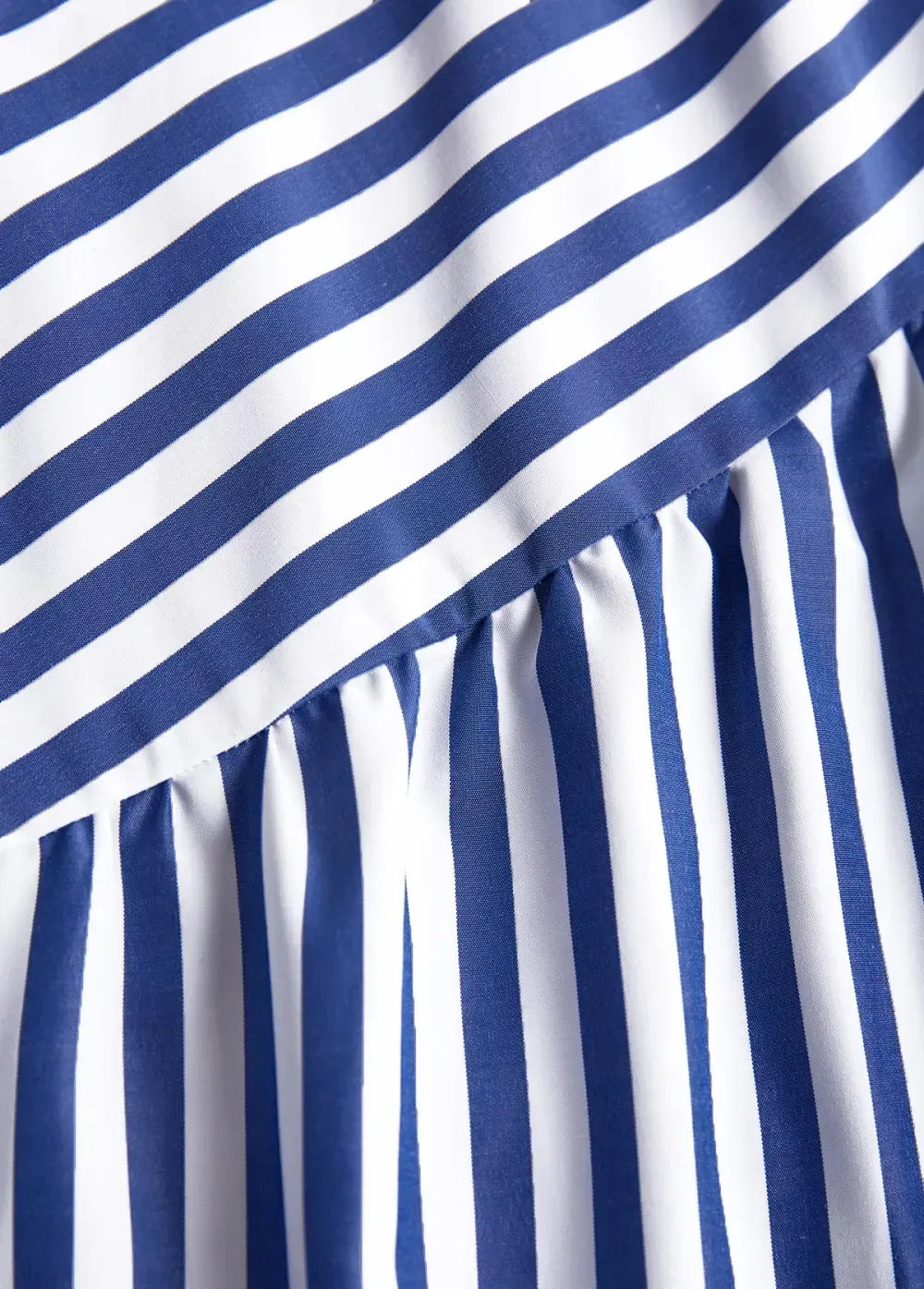 Blue Patchwork Striped A Line Sleeveless V Neck Dress
