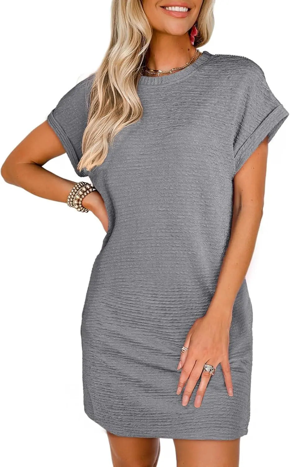 EVALESS Womens Summer Dresses Fashion 2025 Short Sleeve Spring Mini Dress Casual Beach Vacation Clothes Dresses