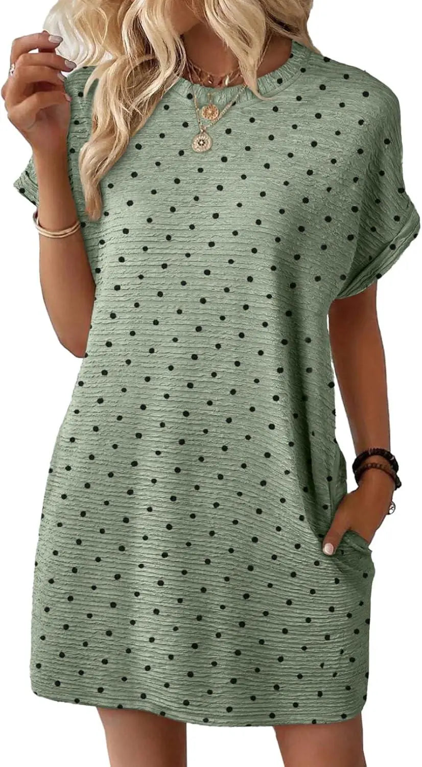 EVALESS Womens Summer Dresses Fashion 2025 Short Sleeve Spring Mini Dress Casual Beach Vacation Clothes Dresses