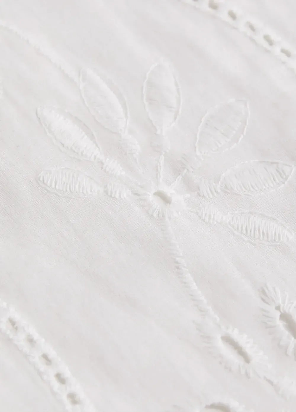 White Split Detail Long Sleeve Blouse