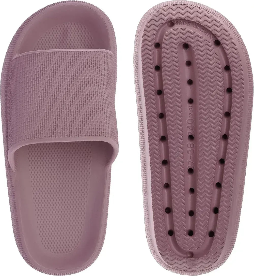 WHITIN Pillow Slippers for Women Non Slip | Cushioned Thick Sole Slides | Quick Drying Bathroom Sandals