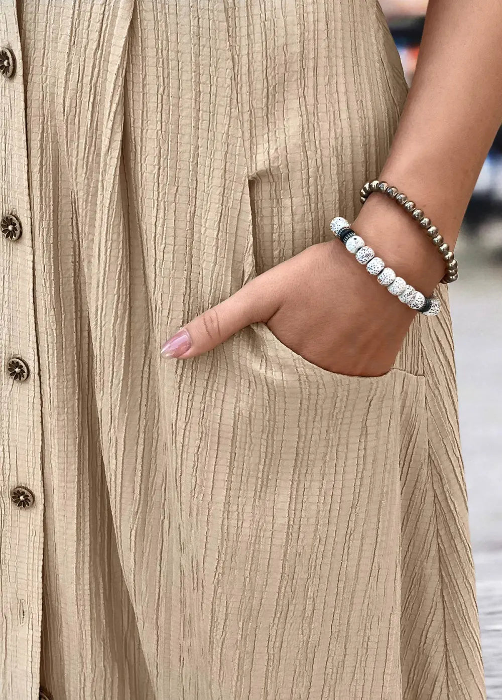 Light Coffee A Line Short Sleeve V Neck Dress