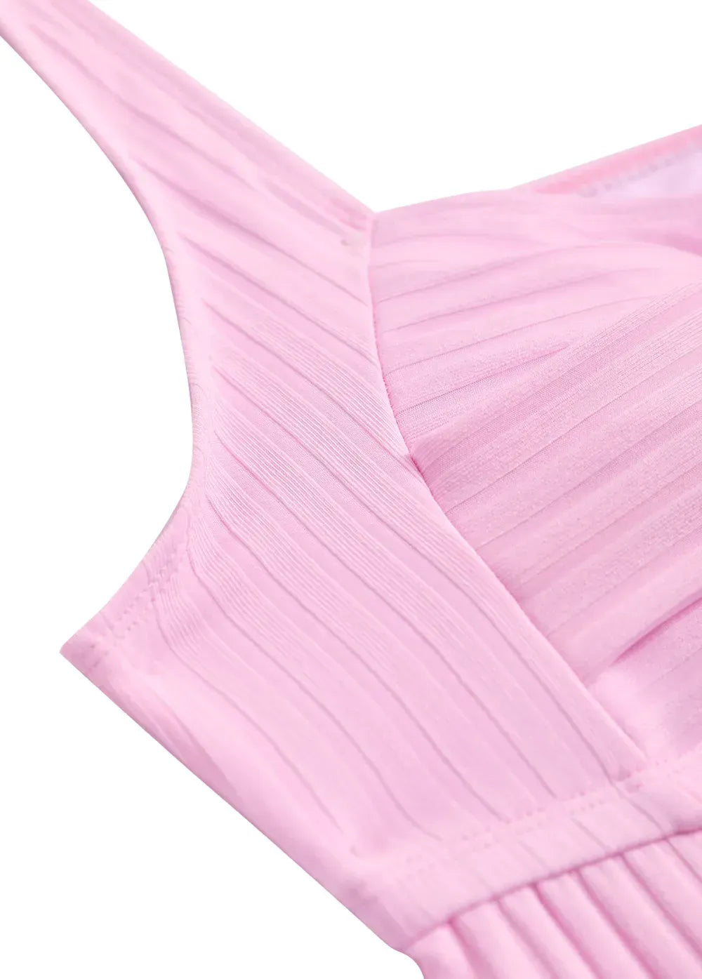 Surplice Feathers Print Light Pink Tankini Set