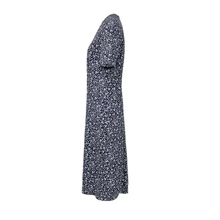 Women Floral Pockets Plus Size Midi Dress