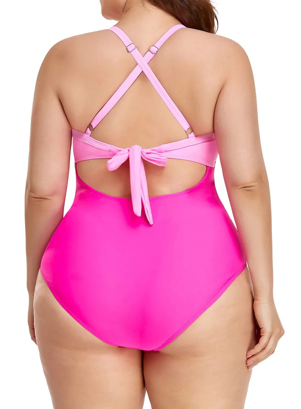 Women's One Piece Swimsuits Tummy Control Cutout High Waisted Bathing Suit Wrap Tie Back 1 Piece Swimsuit