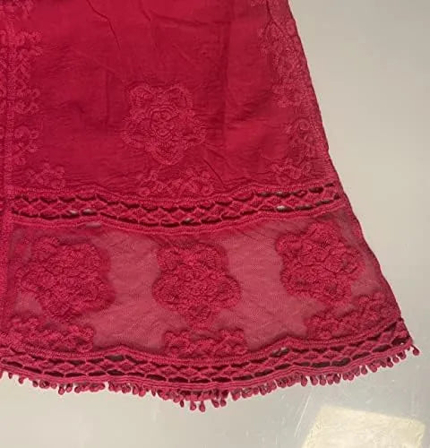 Women's Contrast Lace Bathing Suit Cover Up V-Neck Swimsuit Coverups Loose Swimwear Beach Dress Beachwear