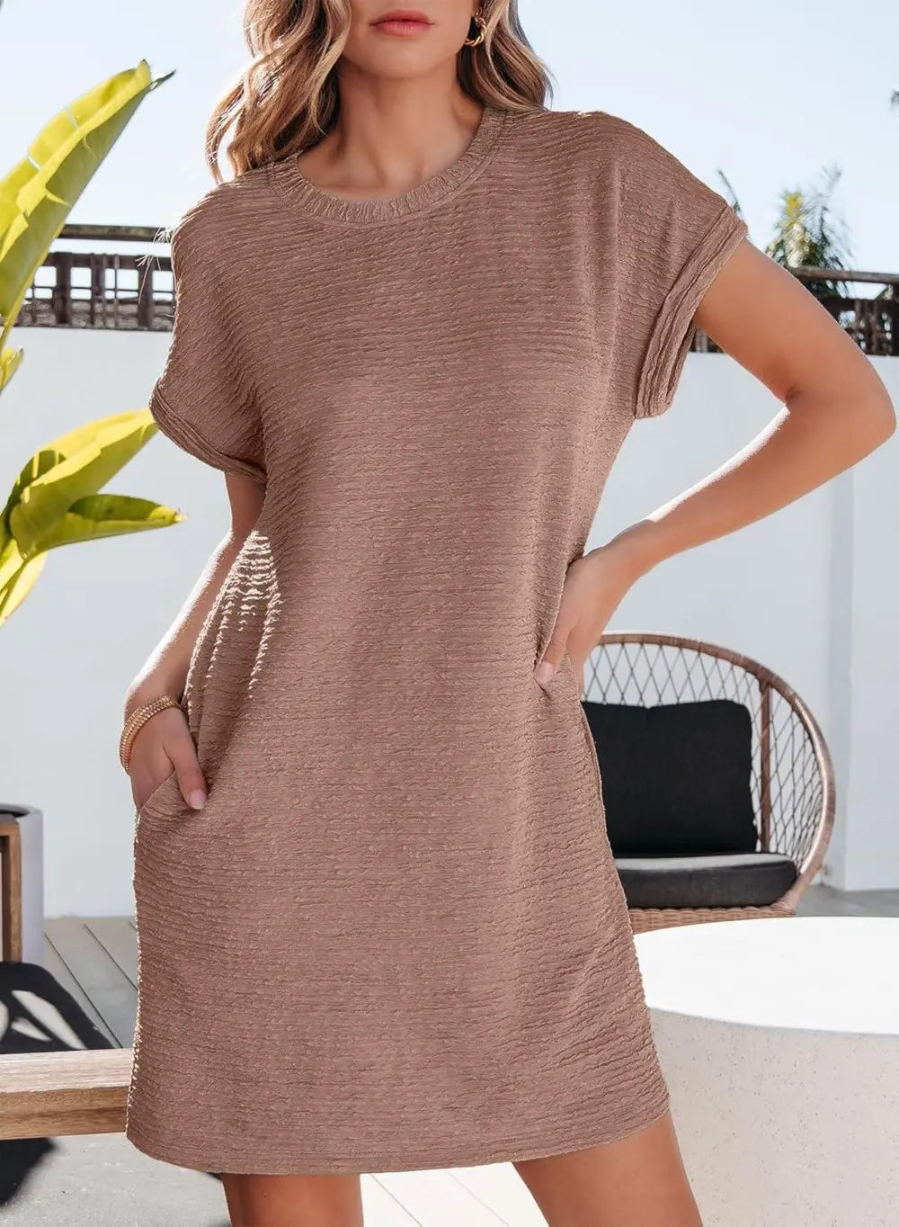 EVALESS Womens Summer Dresses Fashion 2025 Short Sleeve Spring Mini Dress Casual Beach Vacation Clothes Dresses