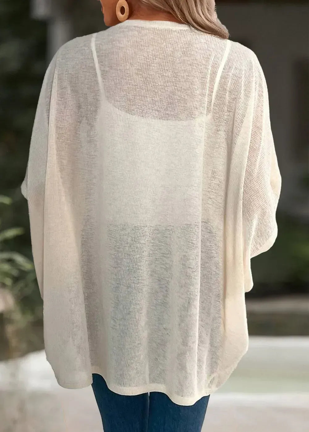 Beige Half Sleeve Tunic Light Cardigan