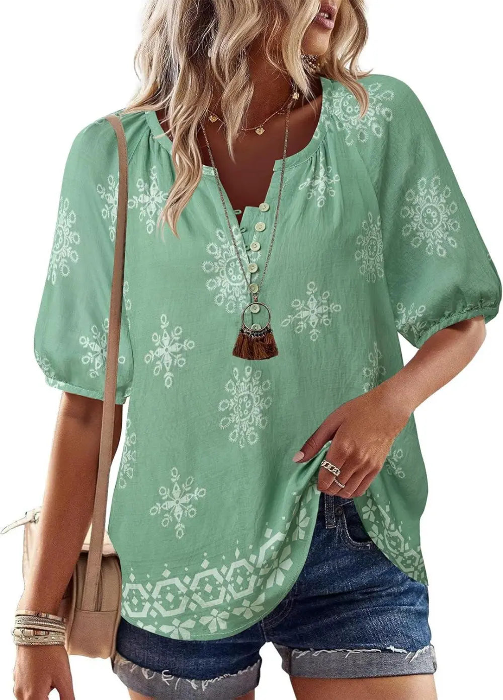 Unixseque Womens Summer Tops V Neck Short Sleeve Blouses Casual Button Down Shirts Floral Boho Clothing Trendy 2025