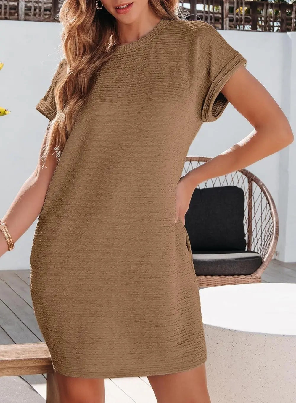 EVALESS Womens Summer Dresses Fashion 2025 Short Sleeve Spring Mini Dress Casual Beach Vacation Clothes Dresses