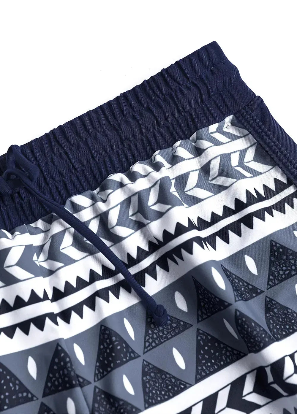 Bowknot Geometric Print Navy Tankini Set