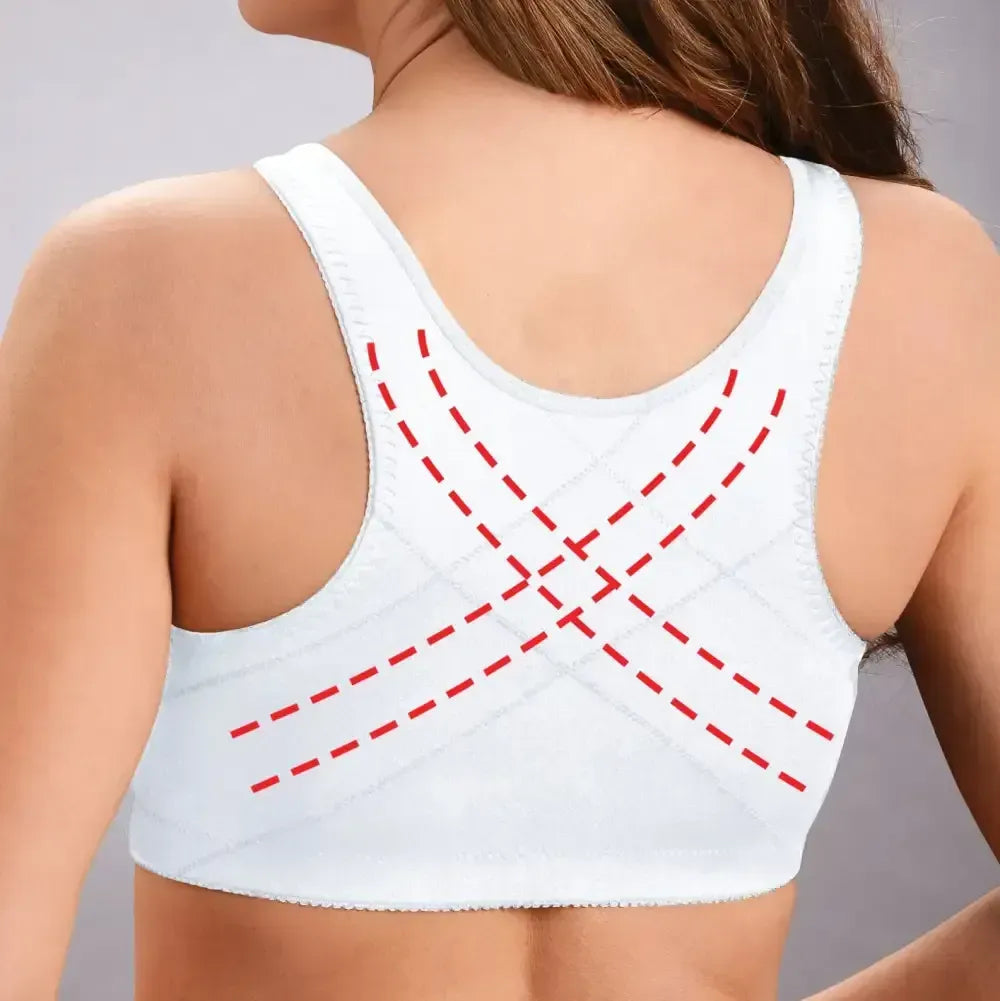 Front hooks, stretch-lace, super-lift, and posture correction �C ALL IN ONE BRA!