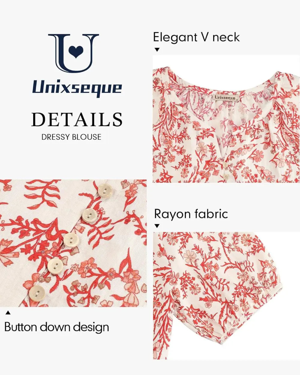 Unixseque Womens Summer Tops V Neck Short Sleeve Blouses Casual Button Down Shirts Floral Boho Clothing Trendy 2025