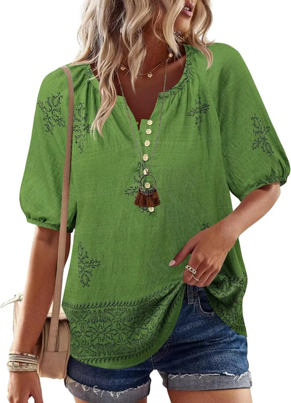 Unixseque Womens Summer Tops V Neck Short Sleeve Blouses Casual Button Down Shirts Floral Boho Clothing Trendy 2025