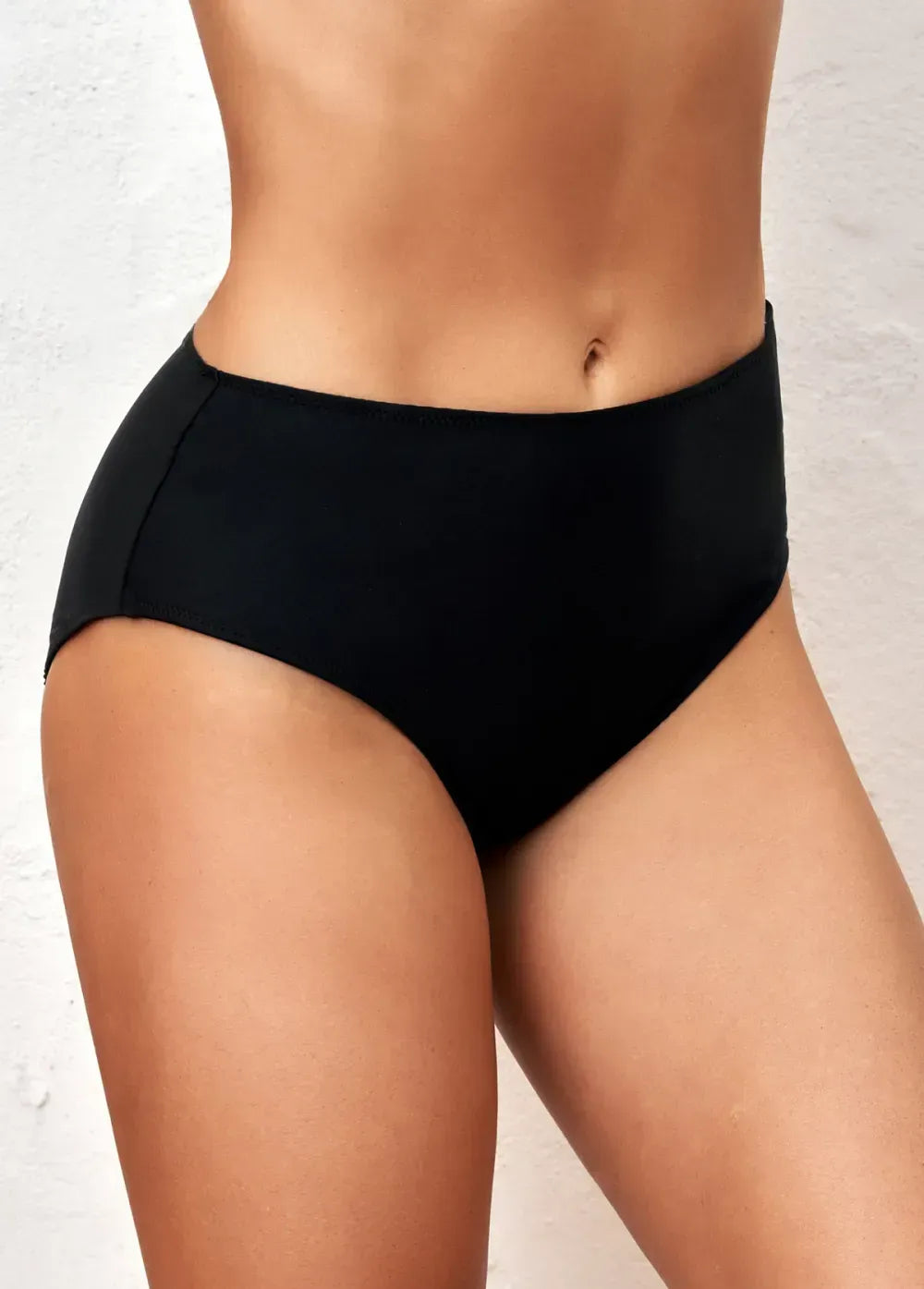Black Ruched V Neck Tankini Top