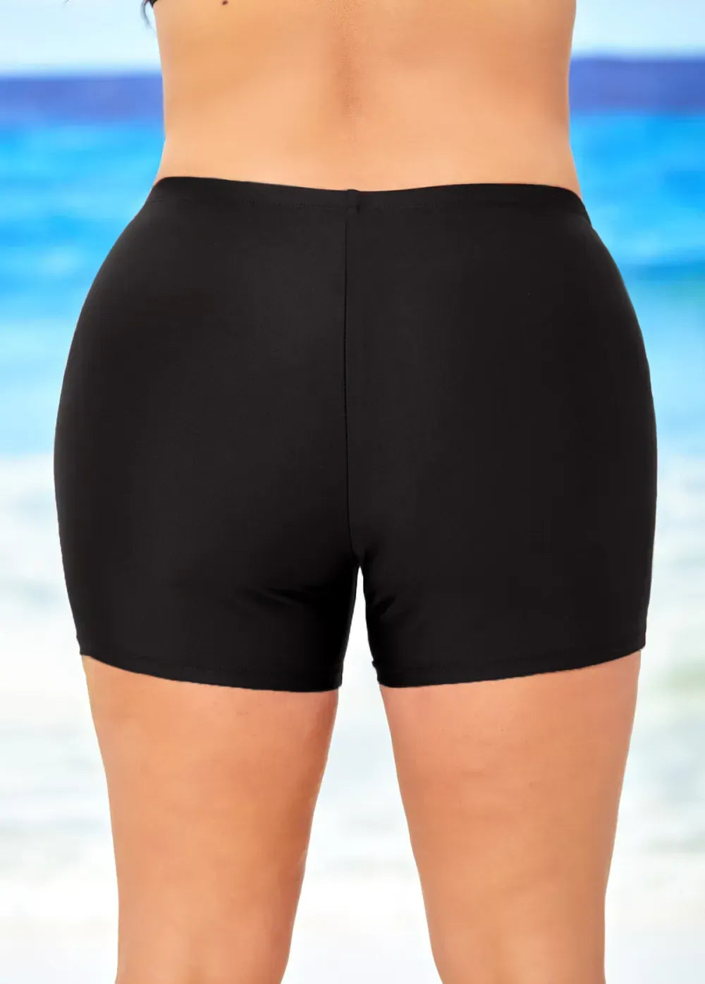 Asymmetry Layered Ombre Black Tankini Top