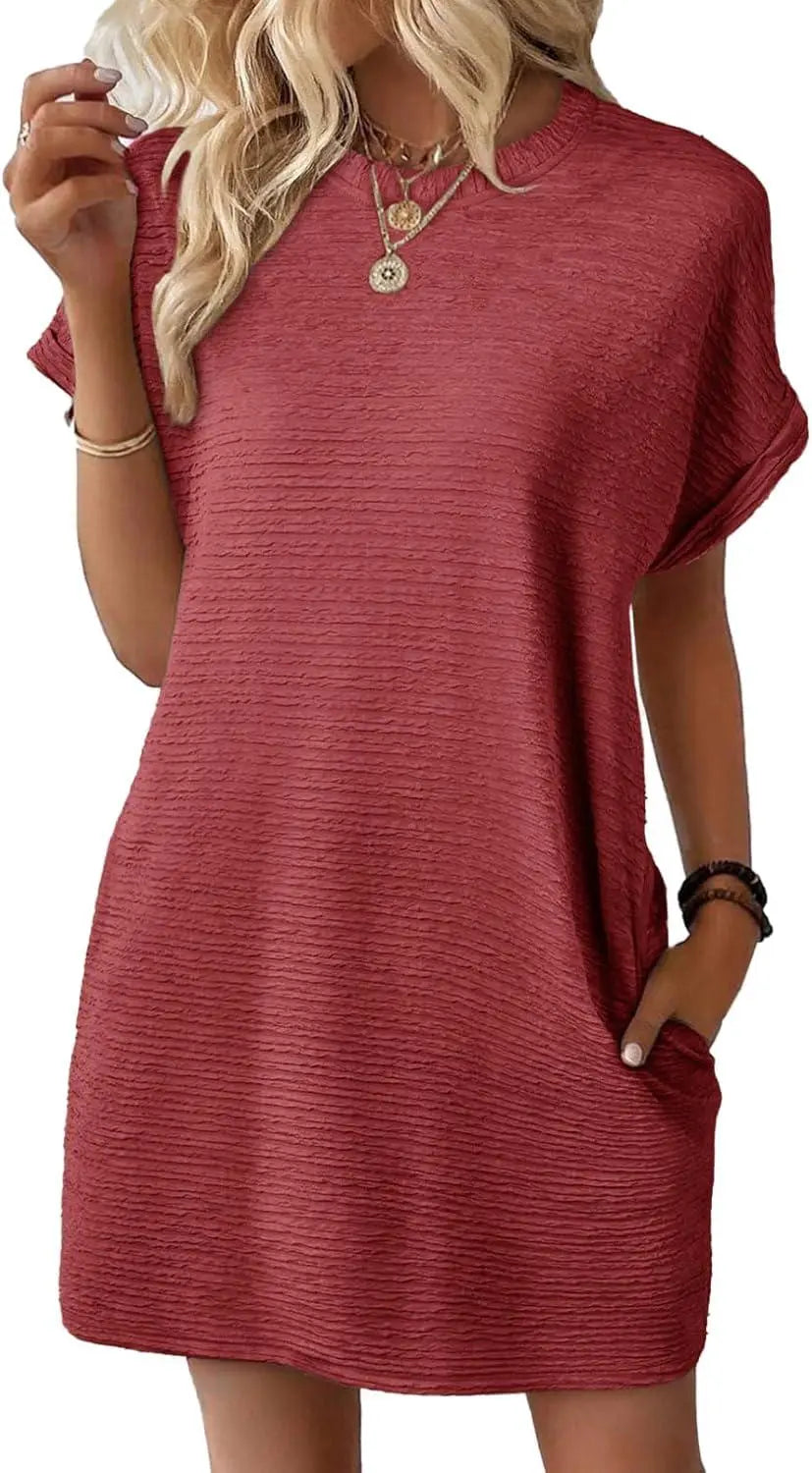 EVALESS Womens Summer Dresses Fashion 2025 Short Sleeve Spring Mini Dress Casual Beach Vacation Clothes Dresses