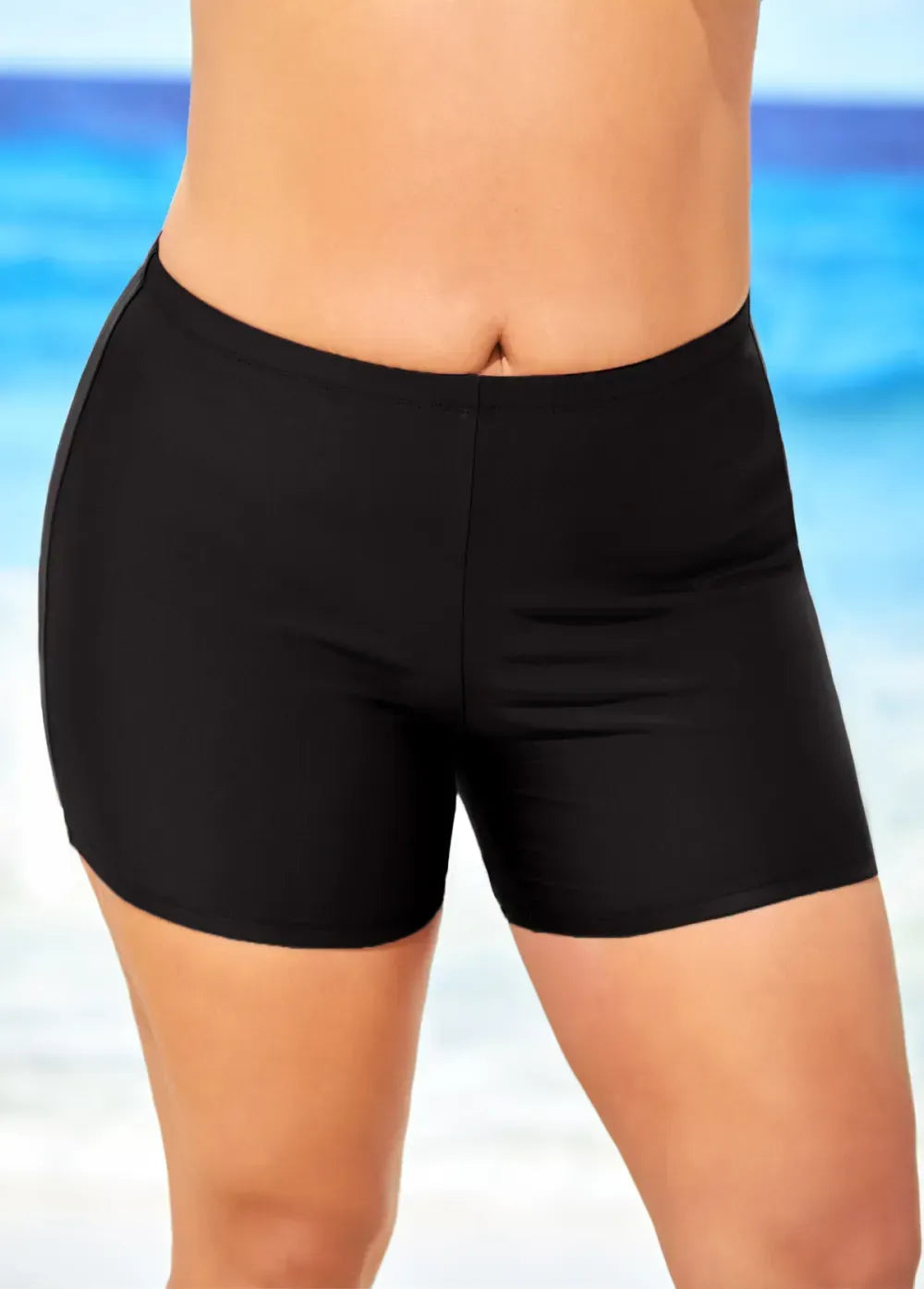 Asymmetry Layered Ombre Black Tankini Top