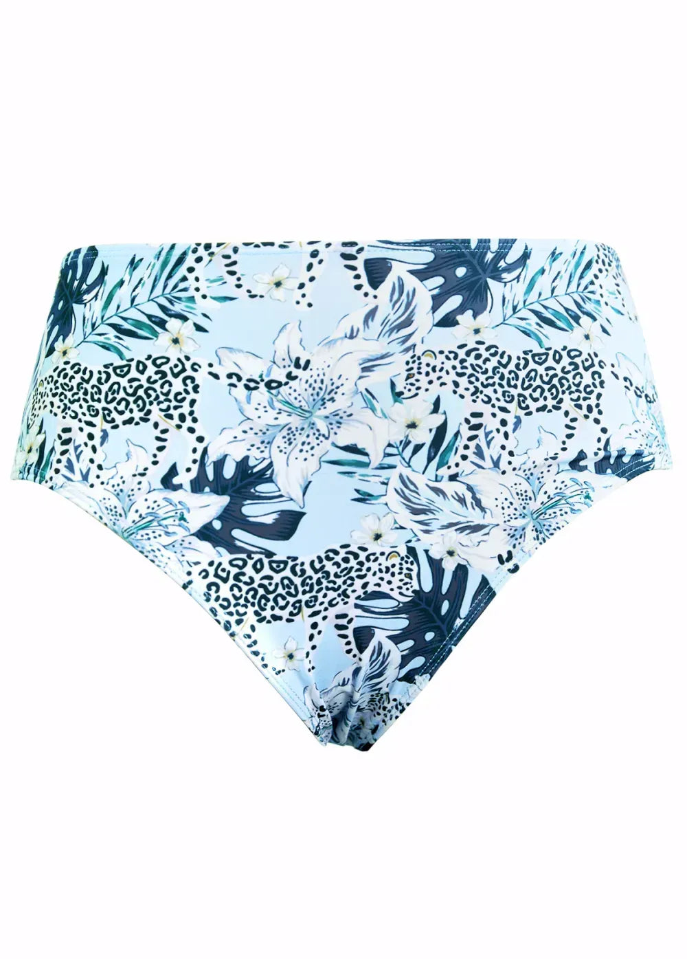 Cut Out Mid Waisted Tropical Plants Print Tankini Set
