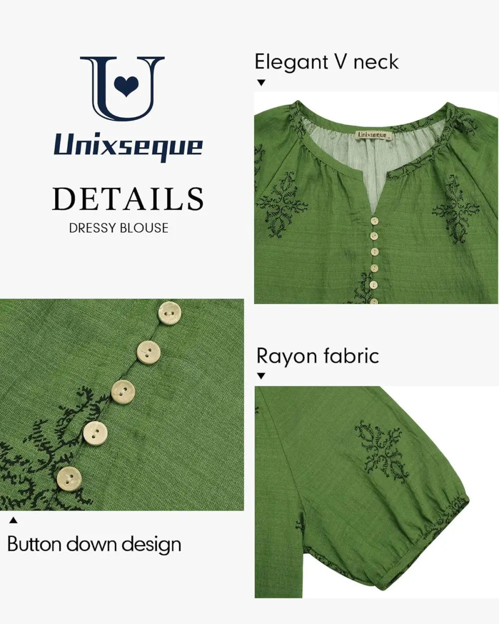 Unixseque Womens Summer Tops V Neck Short Sleeve Blouses Casual Button Down Shirts Floral Boho Clothing Trendy 2025